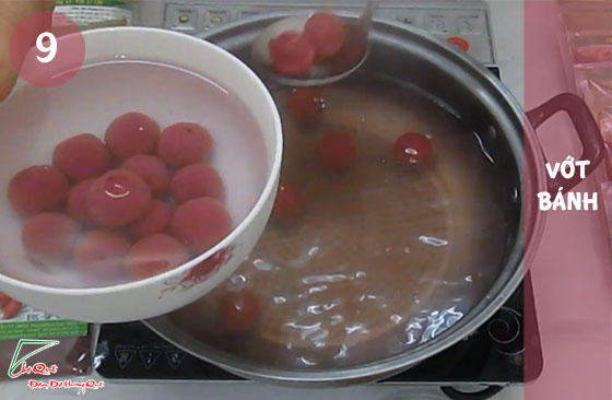 cách làm bánh trôi màu hồng bột củ dền