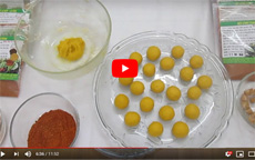 Cách làm bánh trôi màu vàng bột dành dành [video]